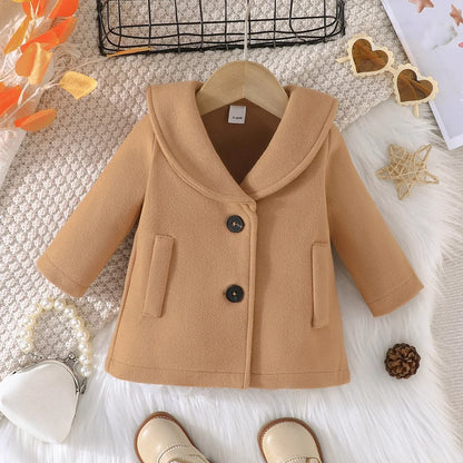 Adorable Khaki Long Sleeve Baby Coat 0-3 Years