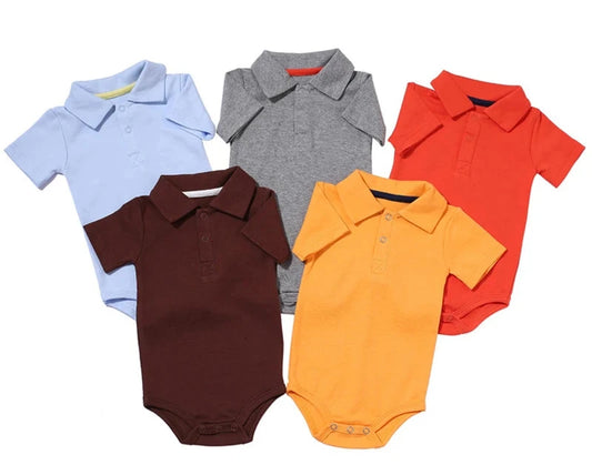 Collection of adorable Baby Boy Turn-down Collar Romper. 0-2 years

