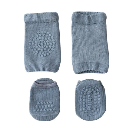 Blue Anti Slip Socks and Crawling pads Baby essentials