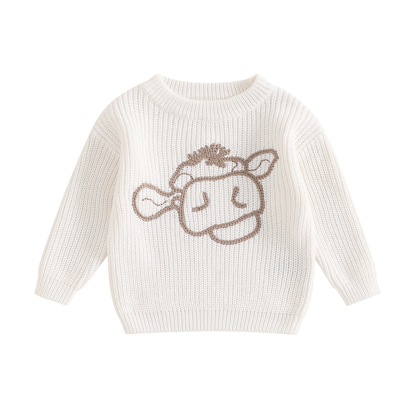 Adorable Cow Printed white Winter Warm Baby boy and girl sweater. 0-3 Years