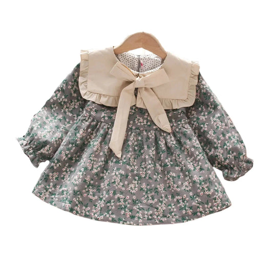 Adorable Countryside Fragmented Flower Bow Dress. Baby girl 0-3 Years