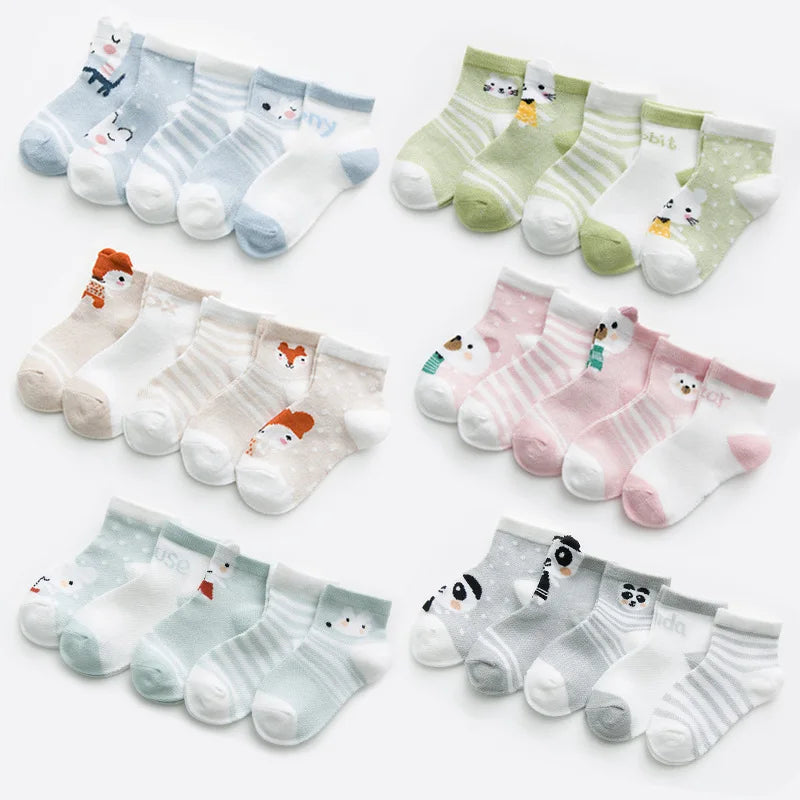 Cotton Mesh Baby Socks (5 Pairs)