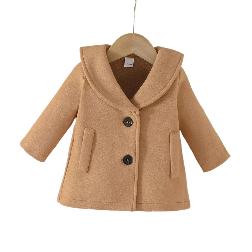 Adorable Khaki Long Sleeve Baby Coat 0-3 Years