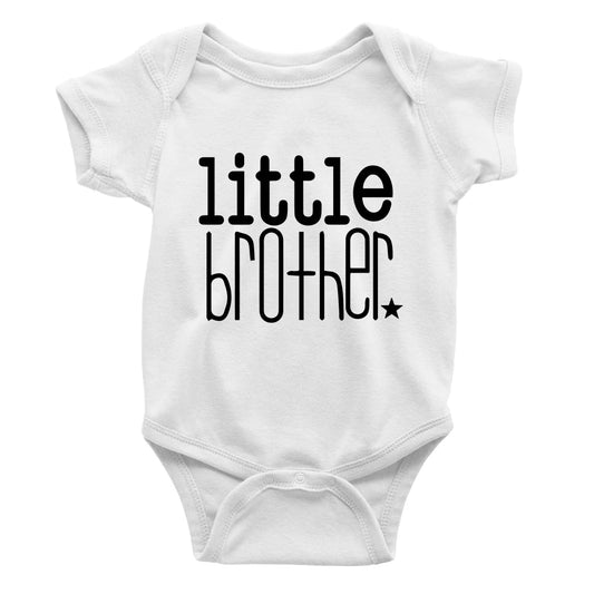 adorable Little brother white short sleeve baby romper