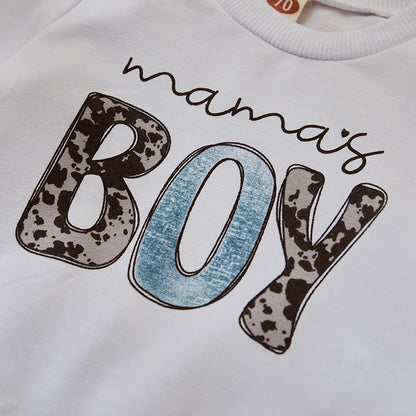 Adorable Mama Boys logo sweatsuit set 0-3 years