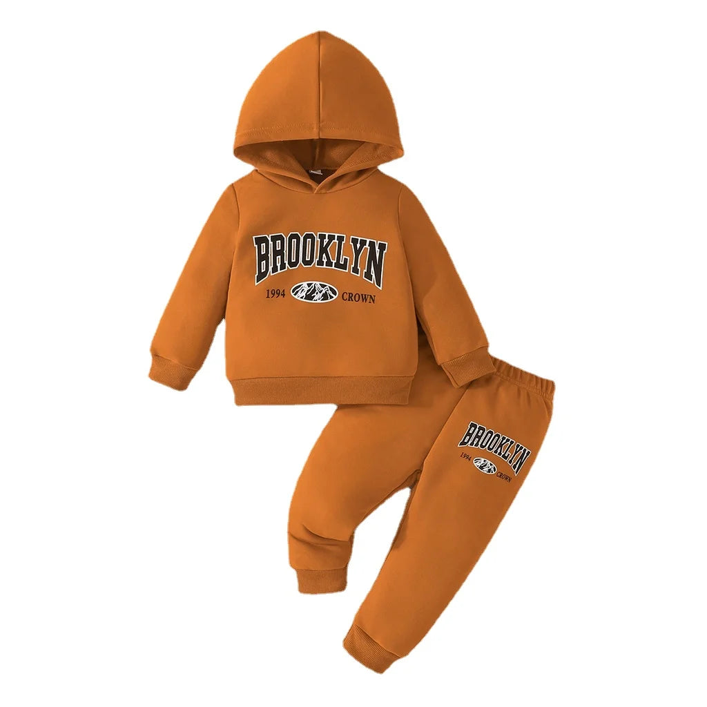 Winter "Brookyln" Printed Baby Orange Sport Set 