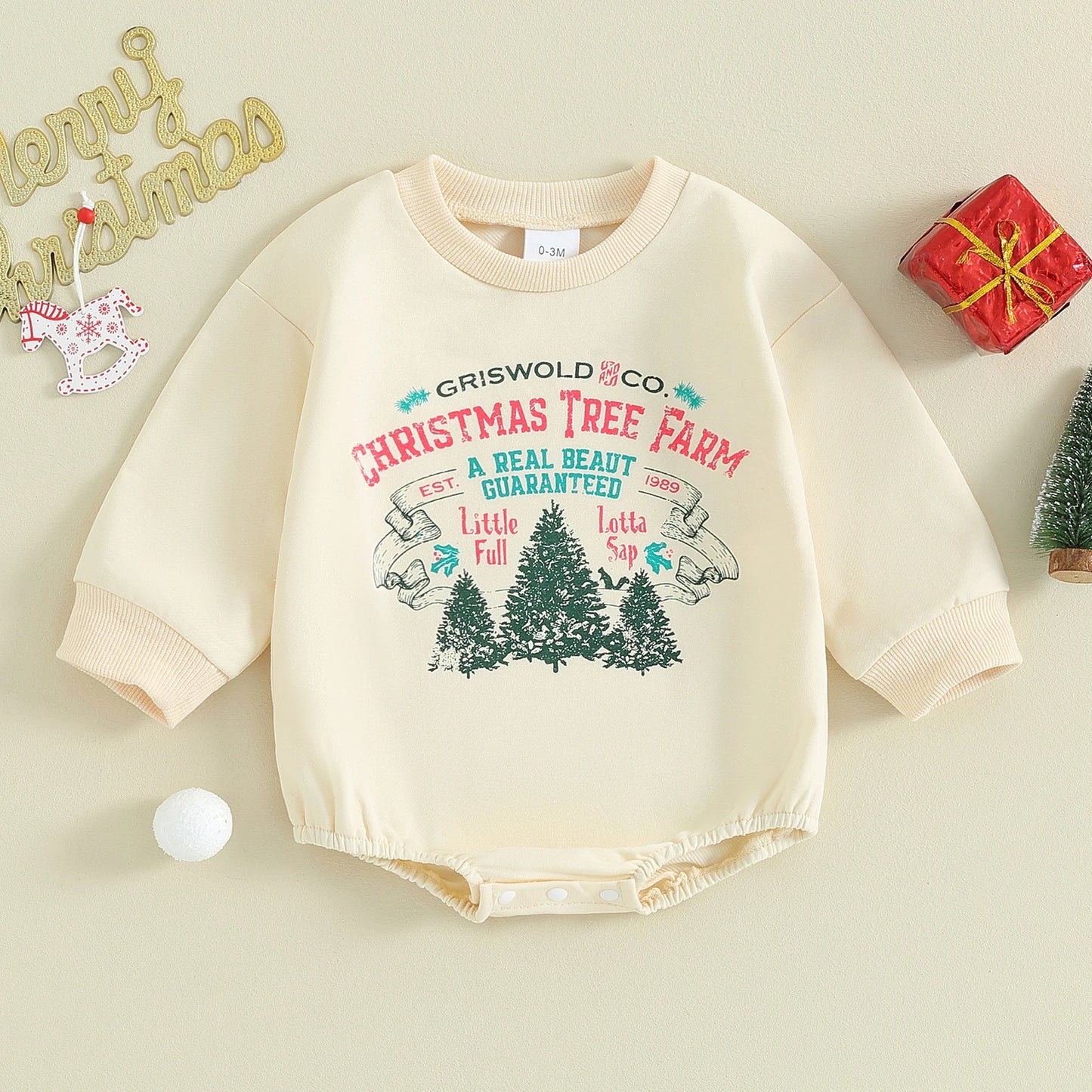 Christmas Tree Themed Baby Romper