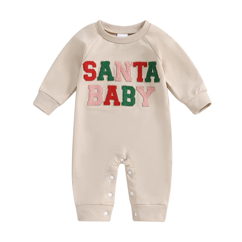 Festive Santa Baby Christmas Jumpsuit. Baby boy and girl 0-2 Years