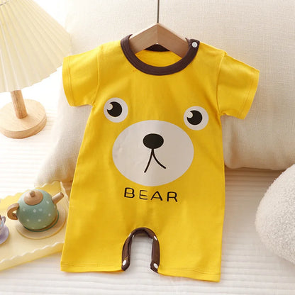 Adorable bear themed yellow baby romper. 0-2 years