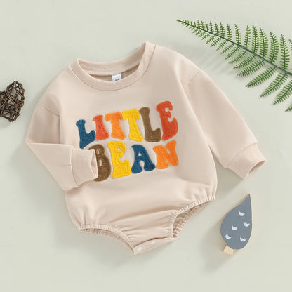 Adorable "Little Bean" Long sleeve baby girl and boy Romper 