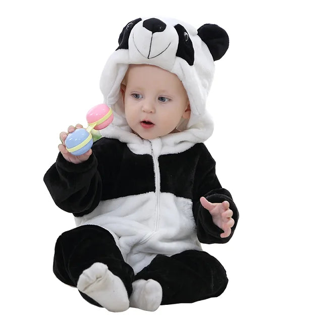 Adorable panda baby girl and boy full body suit costume. 0-3 Years