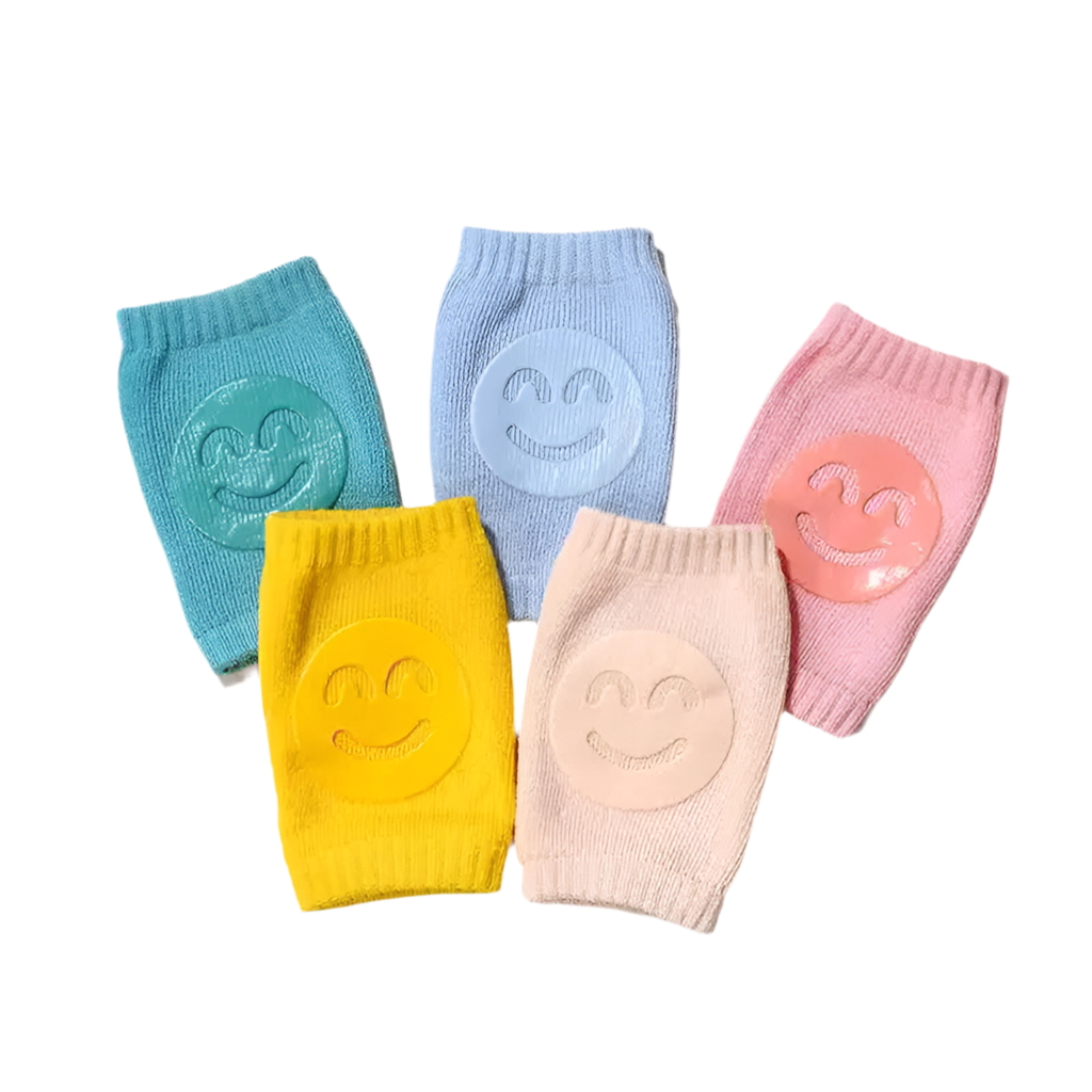 Cartoon smiley face baby crawling knee pads baby essentials