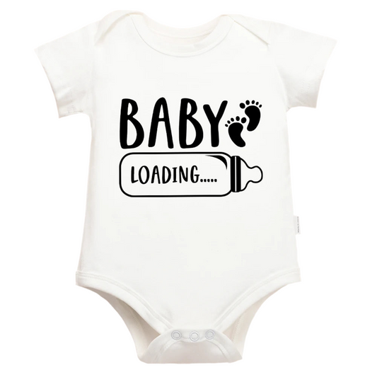 Funny Baby Loading Announcement White Romper