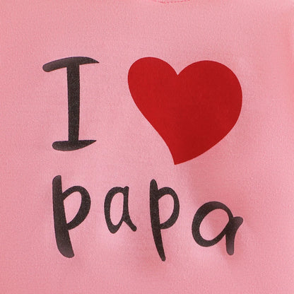 i heart papa pink logo baby tracksuit