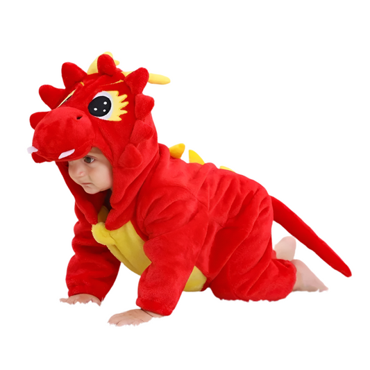 Adorable and affordable red baby boy and girl dinosaur costume 0-3 Years