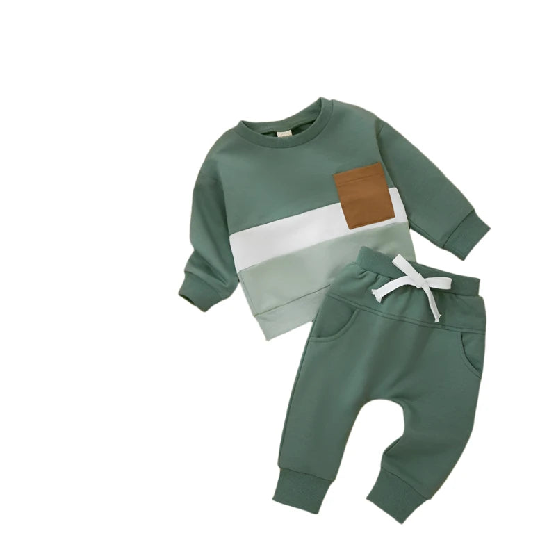 Adorable and warm winter Long Sleeve Tracksuit (2 Piece). Baby boy 0-3 Years